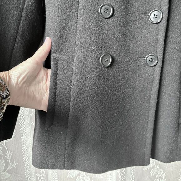 Jones New York Women's Black Wool Peacoat - Picture 2 of 8